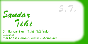 sandor tihi business card